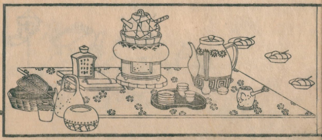 煎茶手引の種（1848年、著：山本都竜軒、画：葛飾栄女）